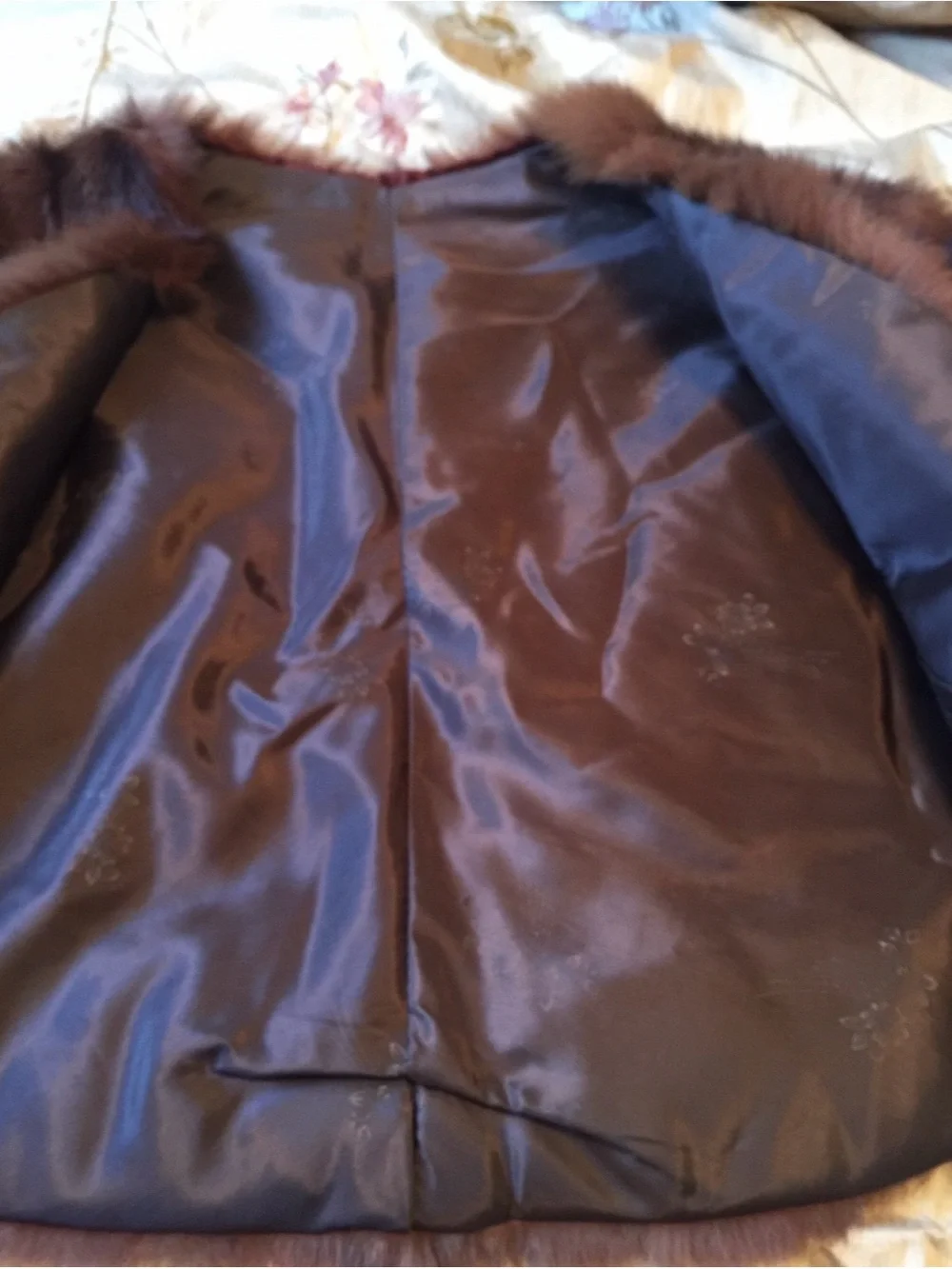 Luxurious Brown Faux Fur Shawl Collar Coat